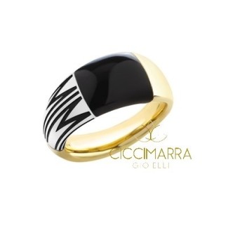 Anello Mimì Tam Tam fascia larga in oro con onice - AXM373D8O
