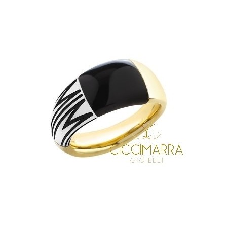 Anello Mimì Tam Tam fascia larga in oro con onice - AXM373D8O