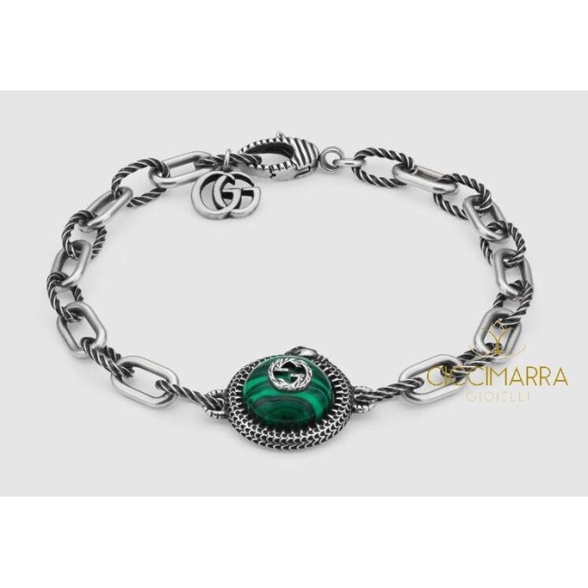 Bracciale Gucci Garden in argento e malachite