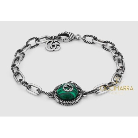 Bracciale Gucci Garden in argento e malachite