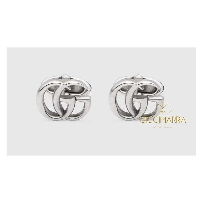 Gucci cufflinks in antique silver double GG