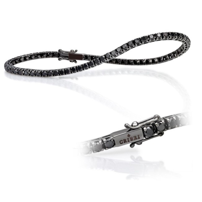 Bracciale Tennis Crieri in Oro nero e Diamanti Neri BTECOK310