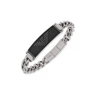 Emporio Armani Herren Stahlband mit schwarzer Mittelplatte 2