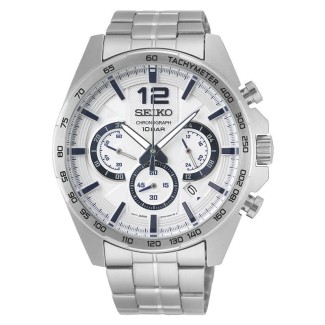 Seiko watch male chronograph silver - SSB343P1