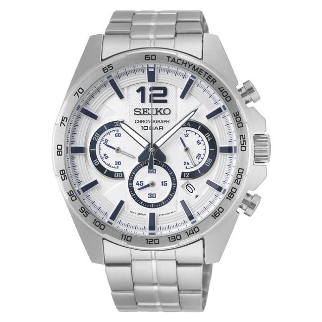 Seiko watch male chronograph silver - SSB343P1