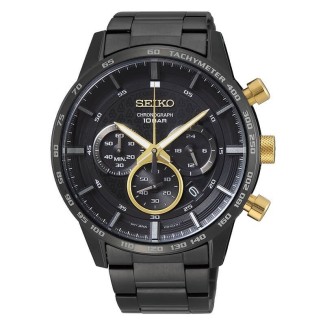 Orologio Seiko uomo cronografo nero e dorato - SSB363P1