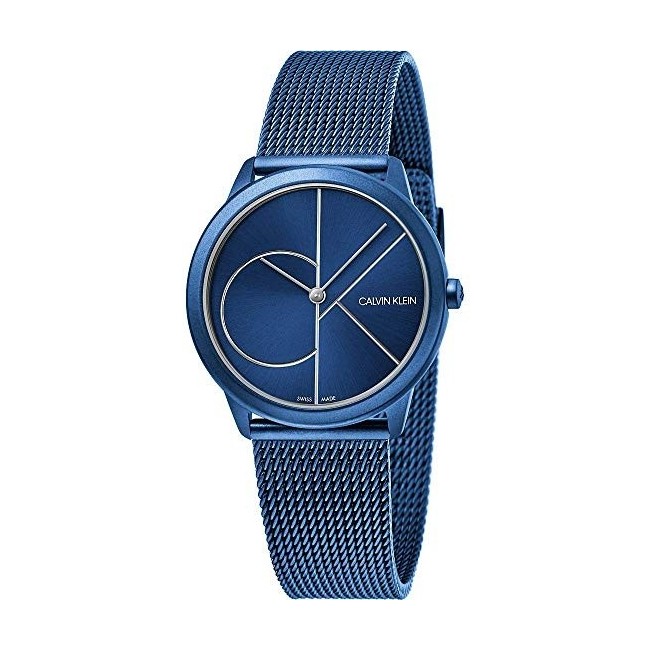 CK Minimal Uhr M Milanese blau Stahl BLU - K3M51T5N
