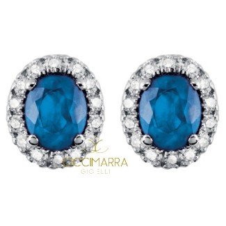 Orecchini Salvini a lobo con diamanti e zaffiri blu 20057650