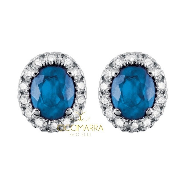 Orecchini Salvini a lobo con diamanti e zaffiri blu 20057650