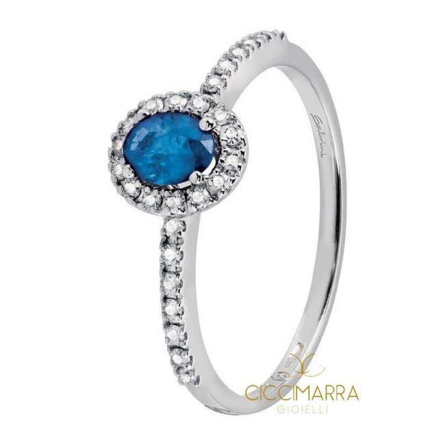 Kleiner Salvini Dora Ring mit blauen und brillanten Saphiren