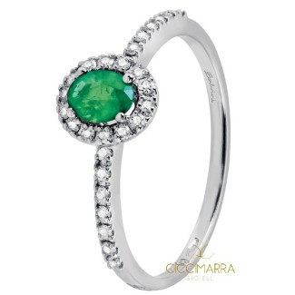 Anello Salvini Dora piccolo con smeraldo e brillanti