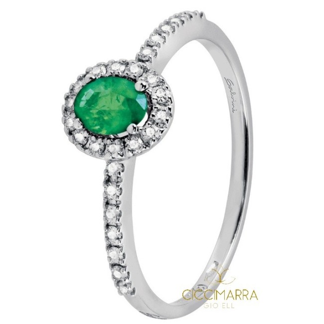 Anello Salvini Dora piccolo con smeraldo e brillanti
