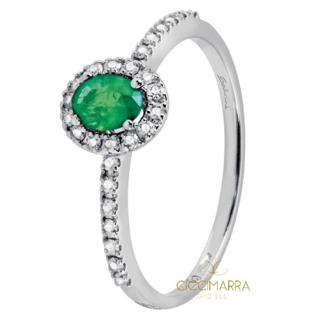 Anello Salvini Dora piccolo con smeraldo e brillanti