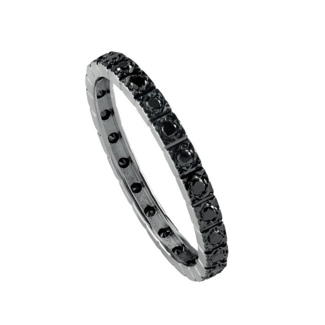 Ring Salvini Veretta in white gold and black diamonds 20085746