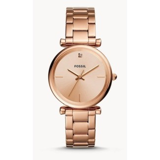 Carlie Carbon Fossil watch woman pink gold - ES4441