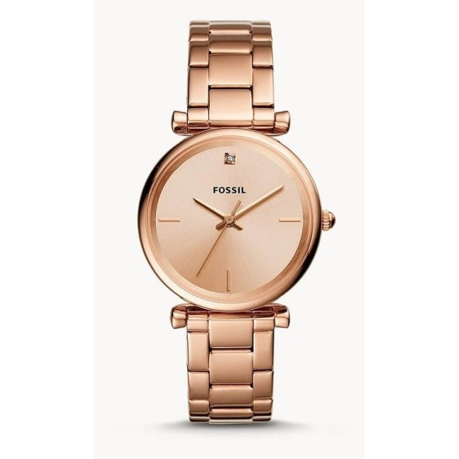 Carlie Carbon Fossil watch woman pink gold - ES4441
