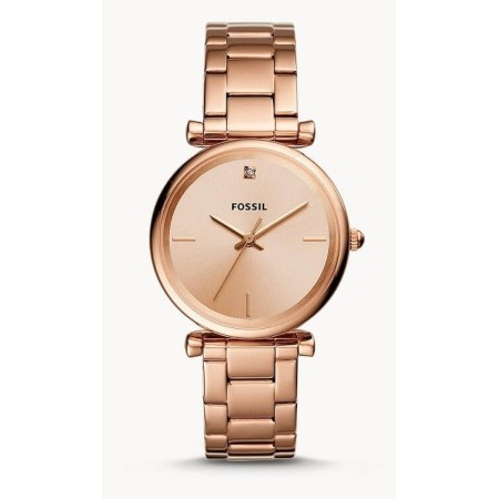 Carlie Carbon Fossil Uhr Frau Rotgold - ES4441