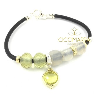 Bracciale Misani collezione Matera con Pietra di Luna e Quarzo Lemon 2