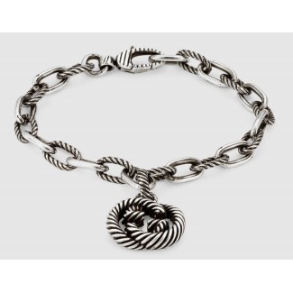 Bracciale Gucci pendente GG argento rigato - YBA607158001017