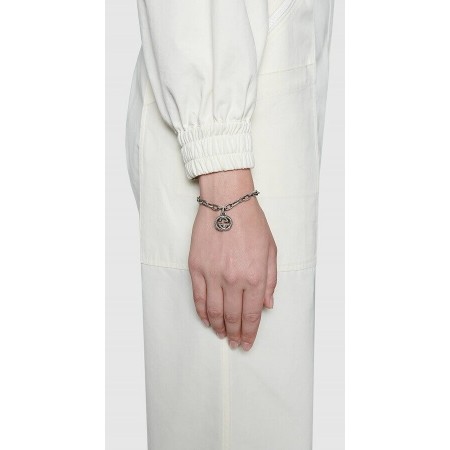 Bracciale Gucci pendente GG argento rigato - YBA607158001017