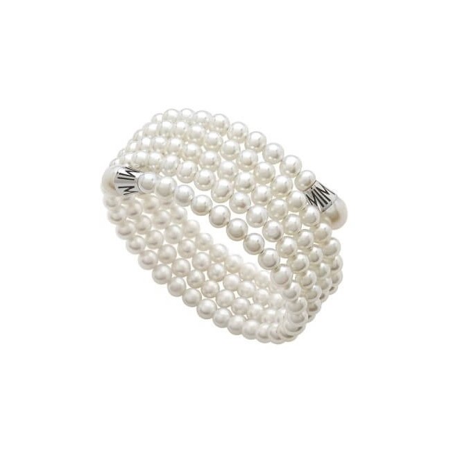 Mimì Lollipop bracelet with five strands of white and silver pearls