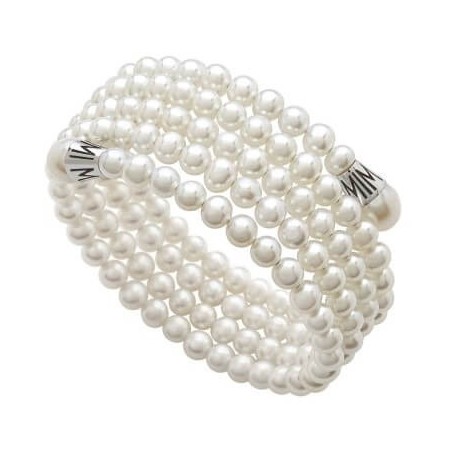 Mimì Lollipop bracelet with five strands of white and silver pearls