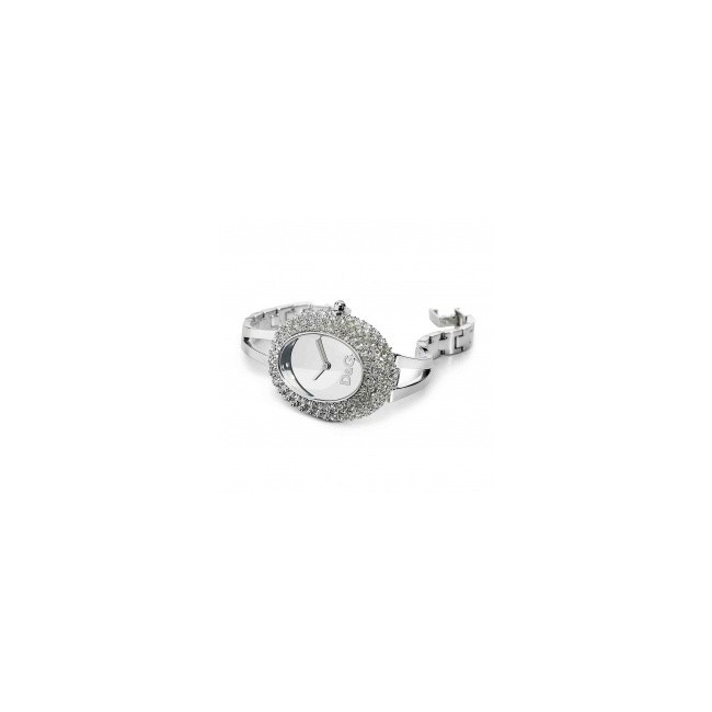 D&G Oval watch steel and crystal pavè, silver - DW0279
