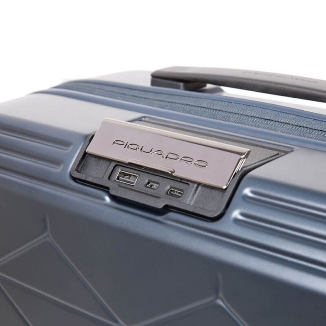 Cabin trolley Piquadro rigid ultraslim PiQ Biz blue BV4425BIZBM / T / BLU