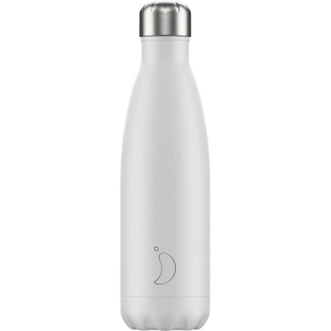 500ml Chilly's Bottle White Mono - 5056243500307