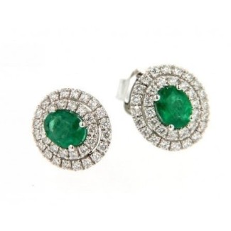 Salvini lobe earrings with diamonds and emeralds 20057689 2