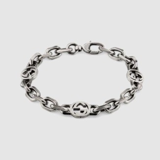 Bracciale Gucci unisex con catena e doppia G