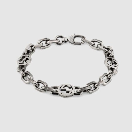Bracciale Gucci unisex con catena e doppia G