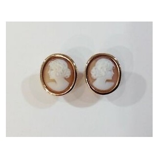 Cameo Italiano Ohrläppchen in Rosé Silber