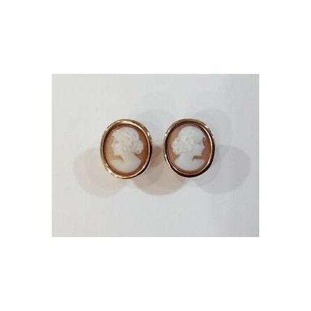 Cameo Italiano Ohrläppchen in Rosé Silber