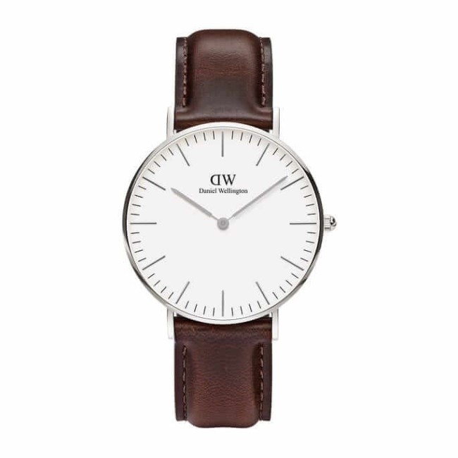 Orologio Daniel Wellington donna silver Classic Bristol marrone