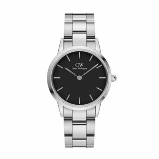 Orologio Daniel Wellington silver Iconic Link nero DW00100206