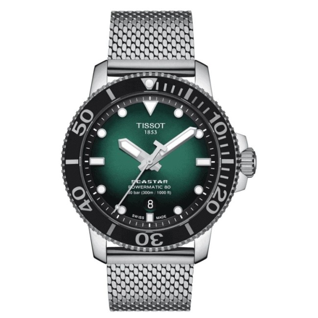 Orologio Tissot Seastar Powermatic verde acciaio T1204071109100