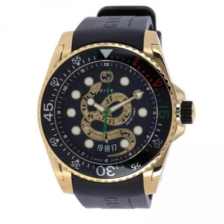 Orologio Gucci uomo Dive caucciù gold seroente - YA136219