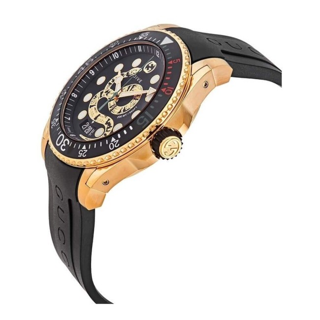 Gucci Herrenuhr Dive Goldschlangengummi - YA136219