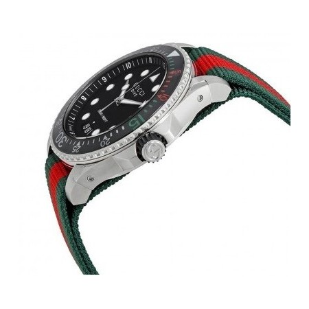 Gucci Herrenuhr Dive grün rot Nylon - YA136209A