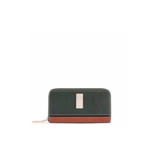 Piquadro women's wallet with four compartments with zip, two-tone green