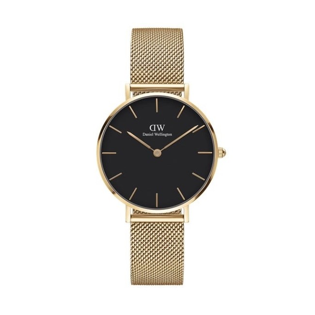 Orologio Daniel Wellington dorato Petite Evergold nero - DW00100347