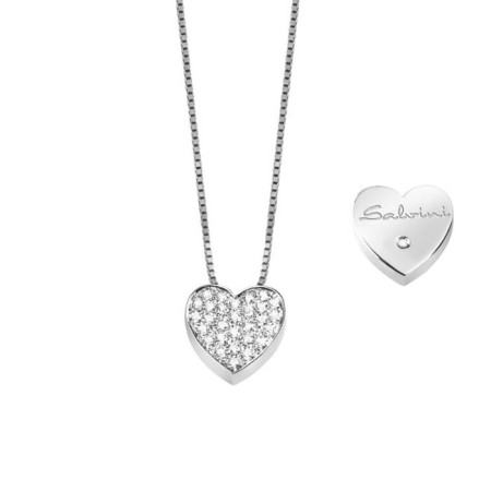 Salvini I Signs Heart Necklace with Diamonds Pavè - 20067541
