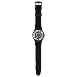 Swatch New Gent Lackierte silberne Glamouruhr SUOZ147