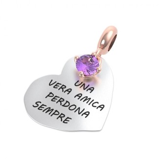 Rerum pendente cuore amicizia ametista - 25024