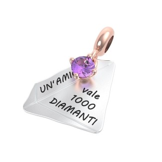 Rerum amethyst friendship diamond pendant - 25018