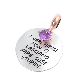 Rerum amethyst friendship coin pendant - 25020