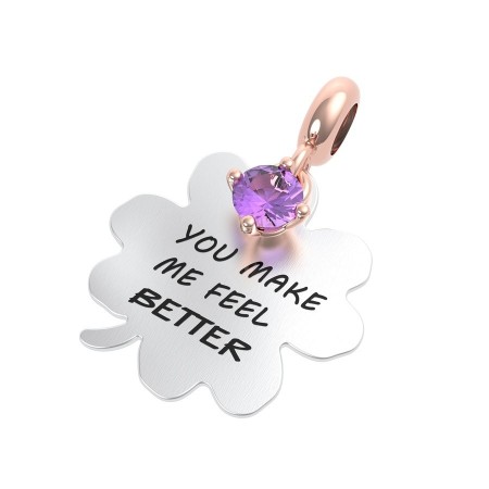 Rerum pendant four-leaf clover friendship amethyst - 25026