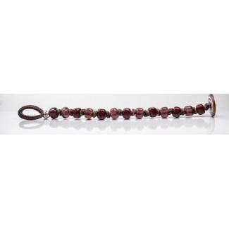 Moi bracelet with burgundy glass beads Tenth unisex 2