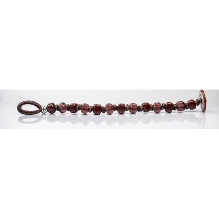 Moi Armband mit bordeaux Glasperlen Zehnter Unisex